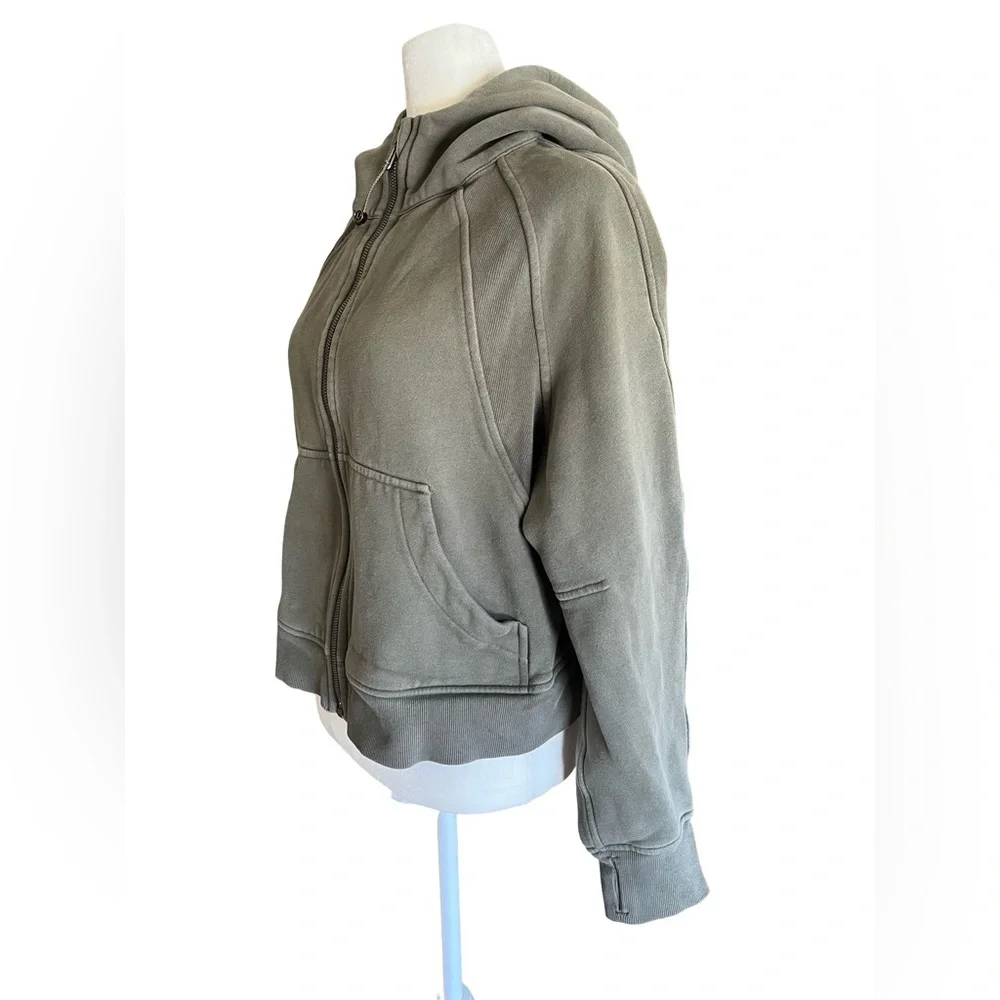 LULULEMON Scuba Oversized Full Zip Hoodie M/L Green Sweatshirt W3EOZS Logo Hood - Picture 4 of 9